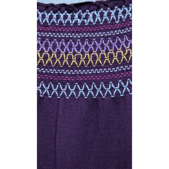 NWT Grace & Lace Maroon Embroidered multi Color Boho Long Sleeve Blouse - Picture 4 of 6